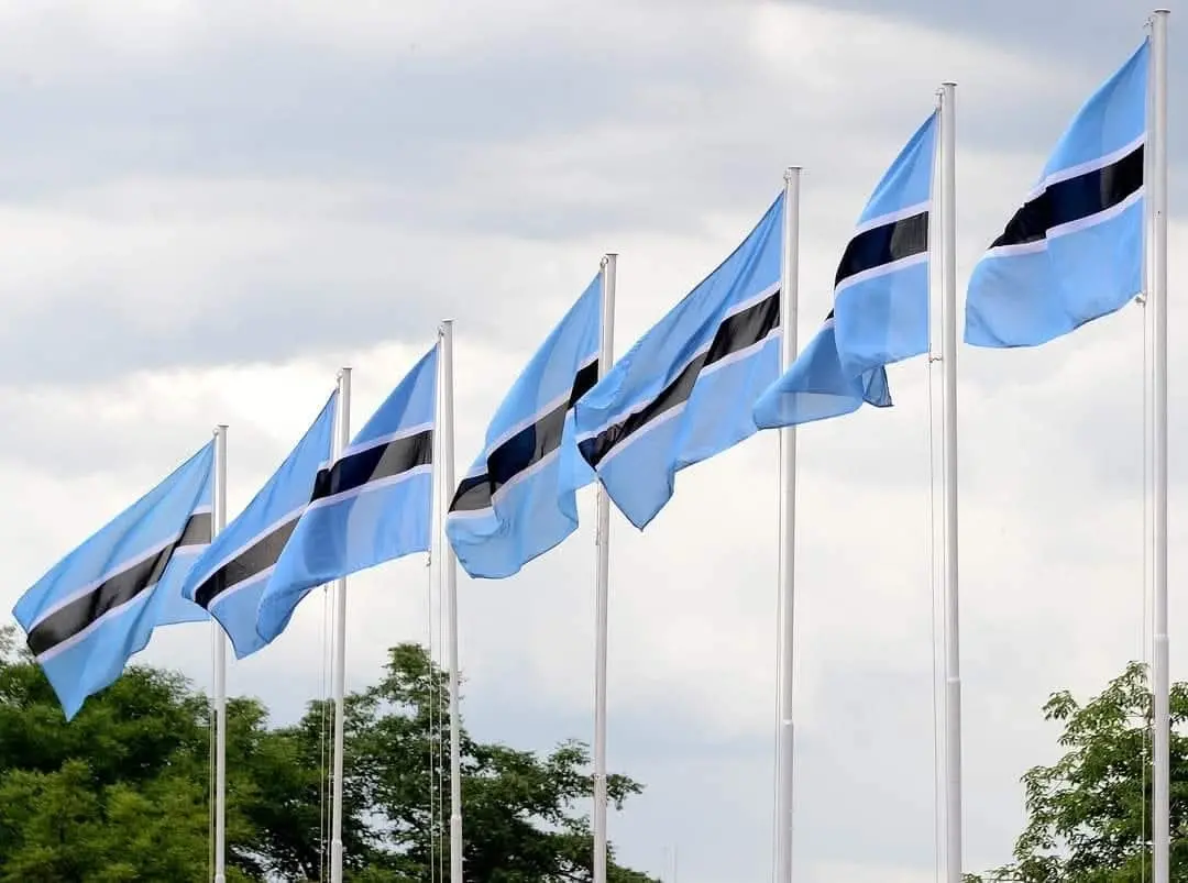 The flags of Botswana
