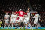 Manchester United vs Leeds United during Premier League clash at Old Trafford