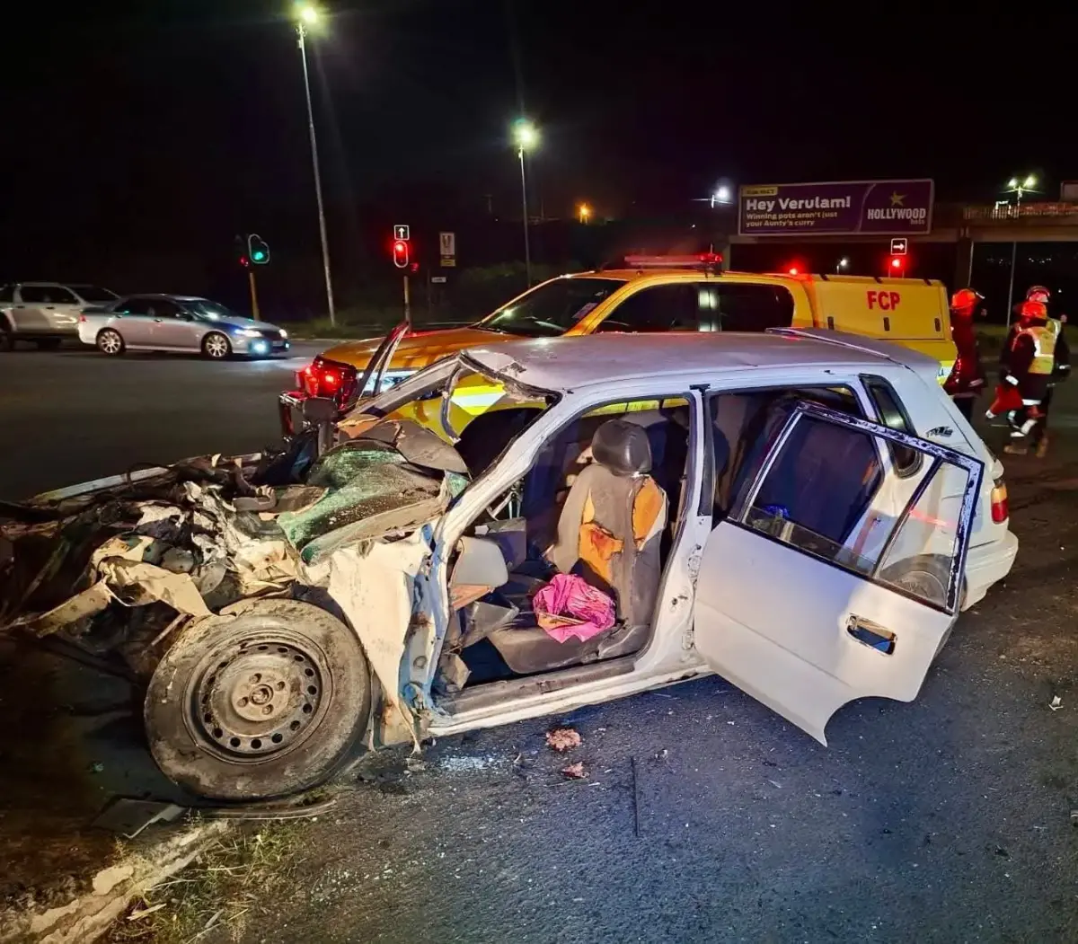 Toyota Tazz collided with tow truck carrying Ferrari in Verulam