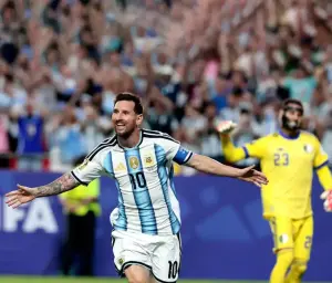 Argentine captain Lionel Messi scored hat-trick against Algeria in the World Cup opener