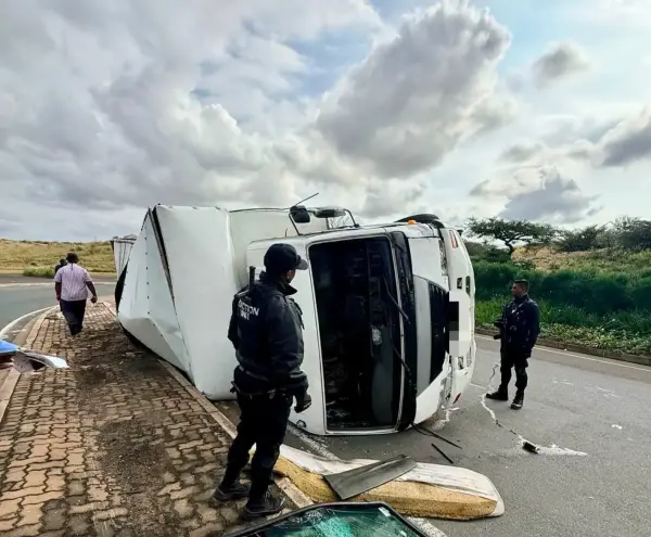 Illegal immigrant driver arrested after truck overturns near King Shaka International Airport