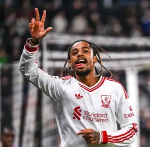 Liverpool forward Bradley Barcola scored hat-trick in the UEFA Champions League