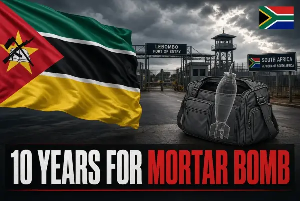 Mozambican man jailed 10 years after mortar bomb found hidden in luggage at border